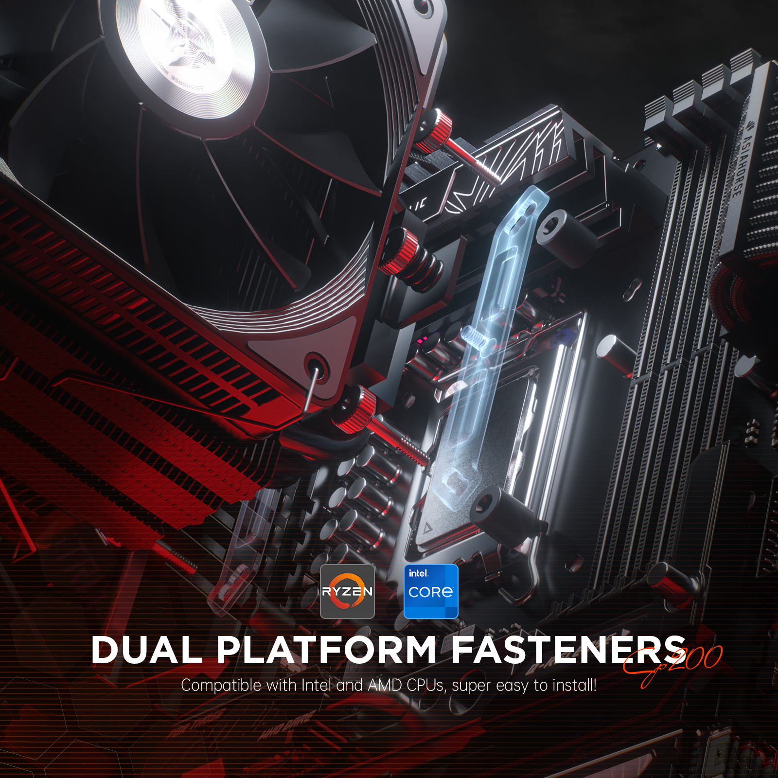 The Wandering Knight CP200 All-Black CPU Air Cooler