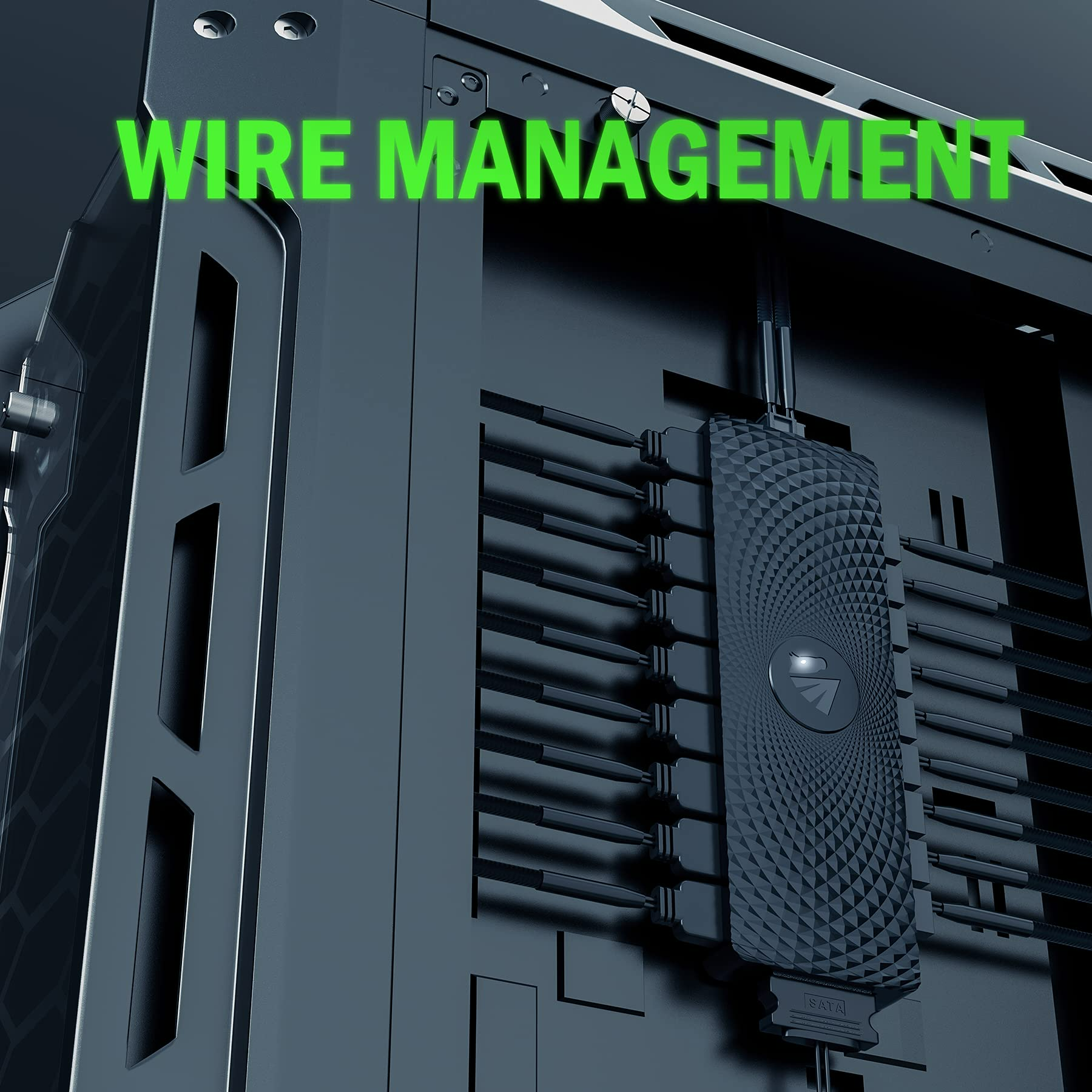 موزع AsiaHorse VE-HUB 2 في 1 ARGB/PWM مزود طاقة SATA مستعمل، 9 منافذ لإضاءة RGB قابلة للعنونة مع 9 منافذ PWM (أسود)