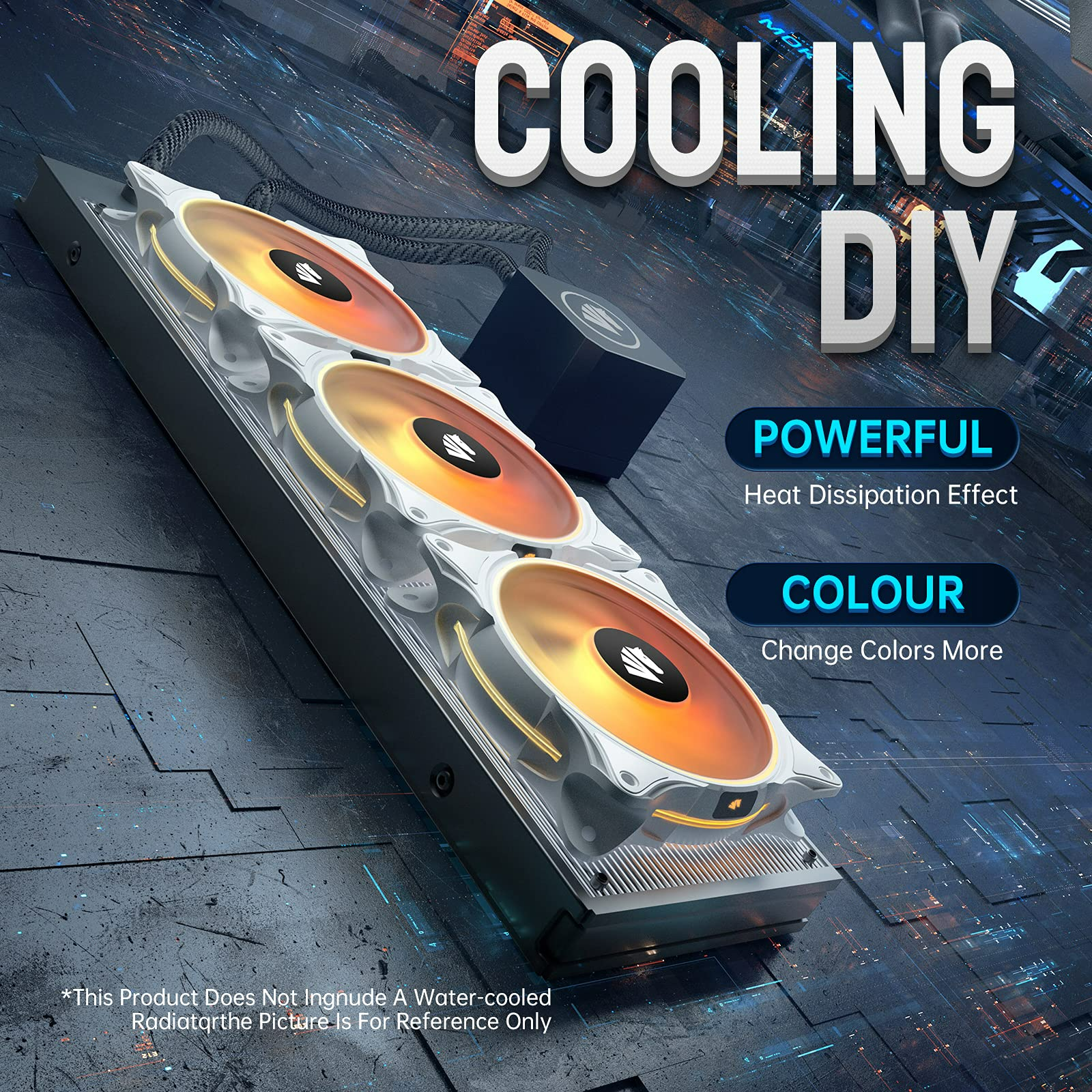 مروحة علبة كمبيوتر AsiaHorse FS9002 Pro مقاس 120 مم PWM، سرعة قابلة للتعديل من 800 إلى 1800 دورة في الدقيقة، حلقات إضاءة LED مزدوجة، موصل ARGB ثلاثي الدبابيس 5 فولت للوحة الأم Aura SYNC مع موزع وجهاز تحكم عن بُعد - أبيض، عبوة من 5 قطع