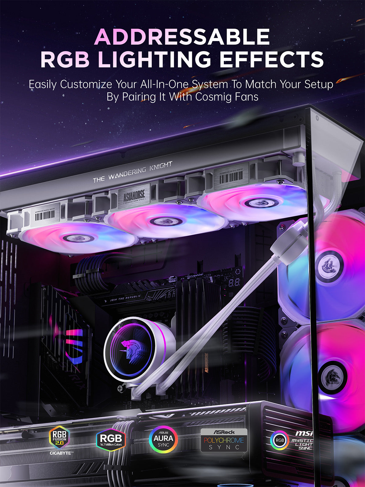 مبرد وحدة المعالجة المركزية السائل W360 AIO من The Wandering Knight 