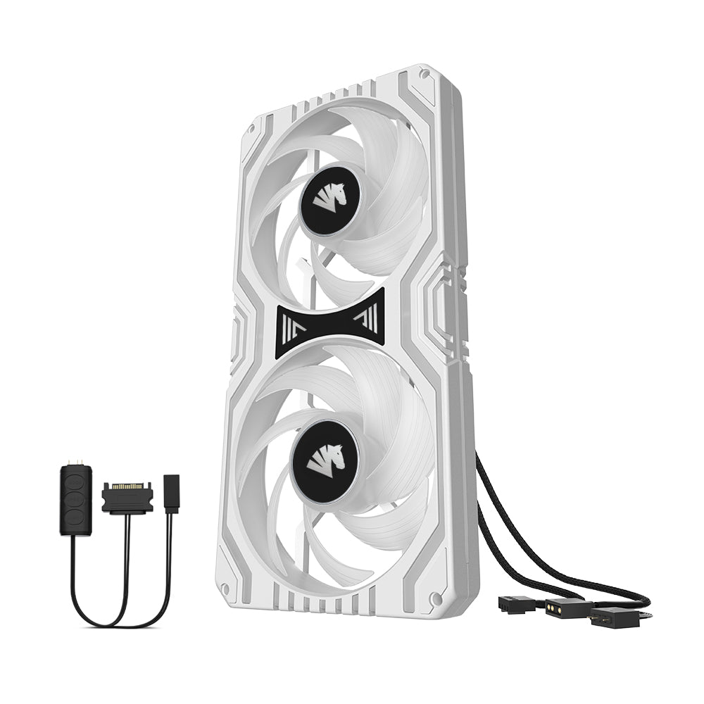 ASIAHORSE Matrix-Black 48 Addressable RGB LEDs 240MM All-in-One Square Frame Integrated Fan with MB Sync/Analog Controller, Integrated PWM Control Fan for Computer Case and Liquid Cooling System