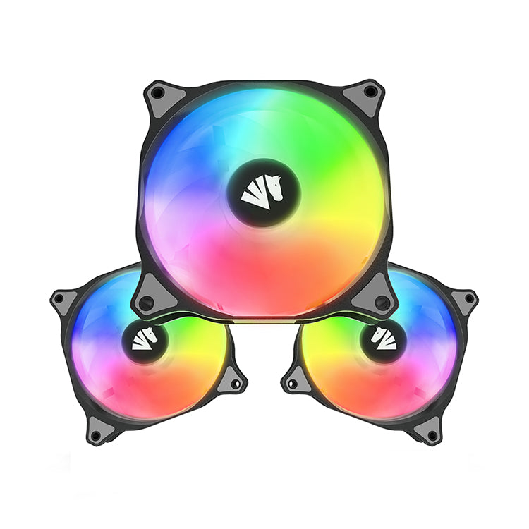 ASIAHORSE WD001 Series 120mm Case Fan with Controller, White 5V ARGB