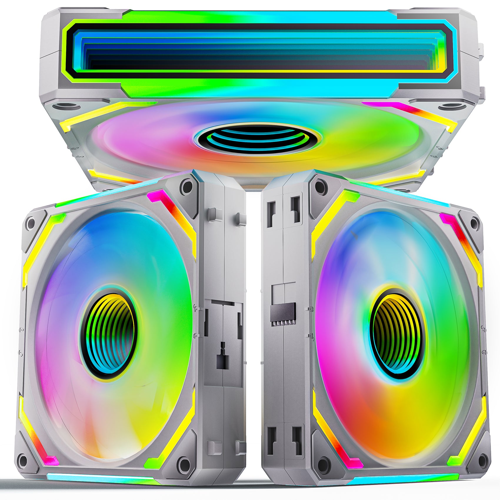 مروحة تبريد علبة الكمبيوتر RGB 120 مم مروحة RGB لا نهائية مروحة كمبيوتر 120 مم لتبريد وحدة المعالجة المركزية لعلب الكمبيوتر 