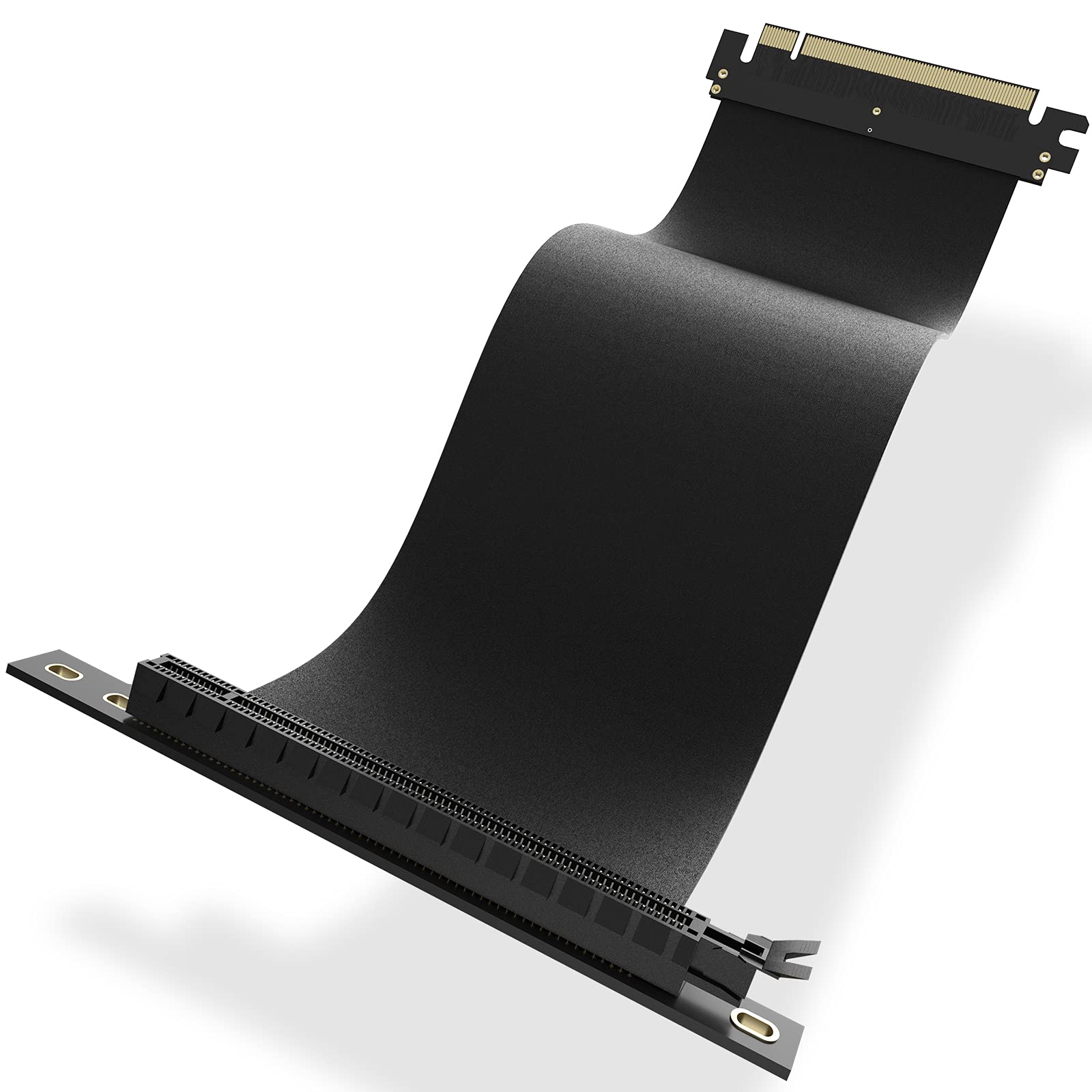 محول تمديد بطاقة PCIE 3.0 16x مرن عالي السرعة من AsiaHorse، منفذ تمديد 200 مم (زاوية 90 درجة، أسود) 