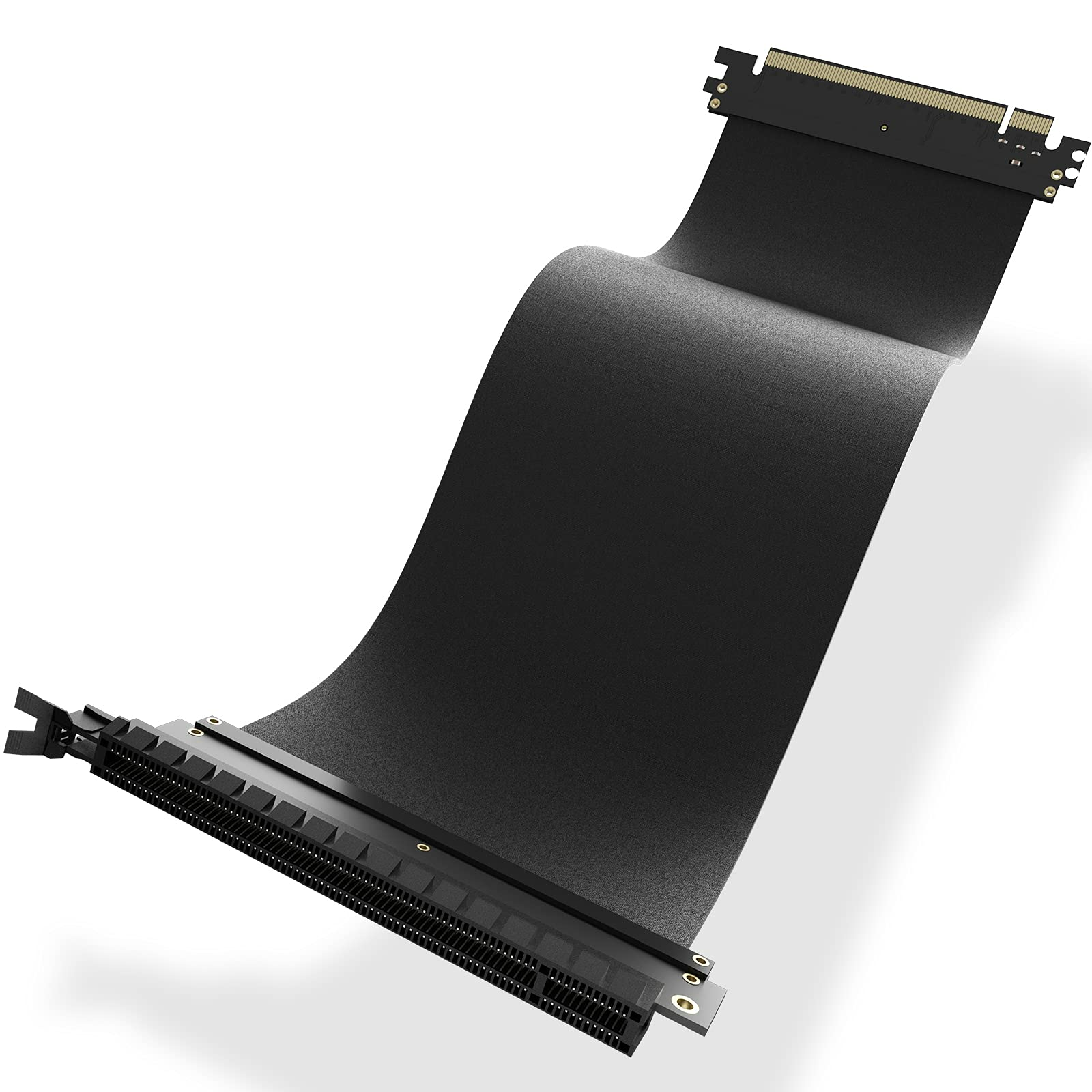 AsiaHorse New PCIE 3.0 16x High Speed Flexible Extender Riser Cable Card Extension Port Adapter 200mm(180 Degree Angle Black)
