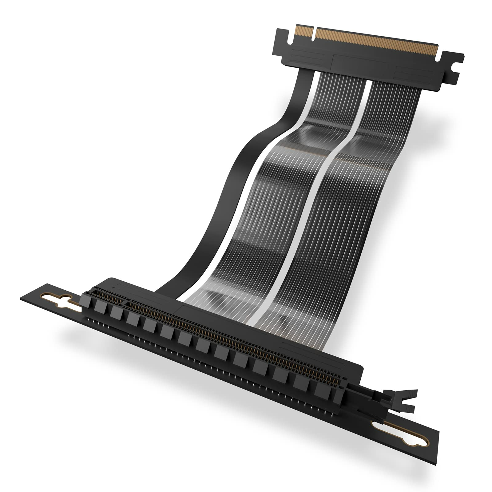 كابل ASIAHORSE PCIE 4.0 16x محمي فائق السرعة مع منفذ PCI Express لبطاقة تمديد وحدة معالجة الرسومات - موصل يمين (20 سم - 90) 