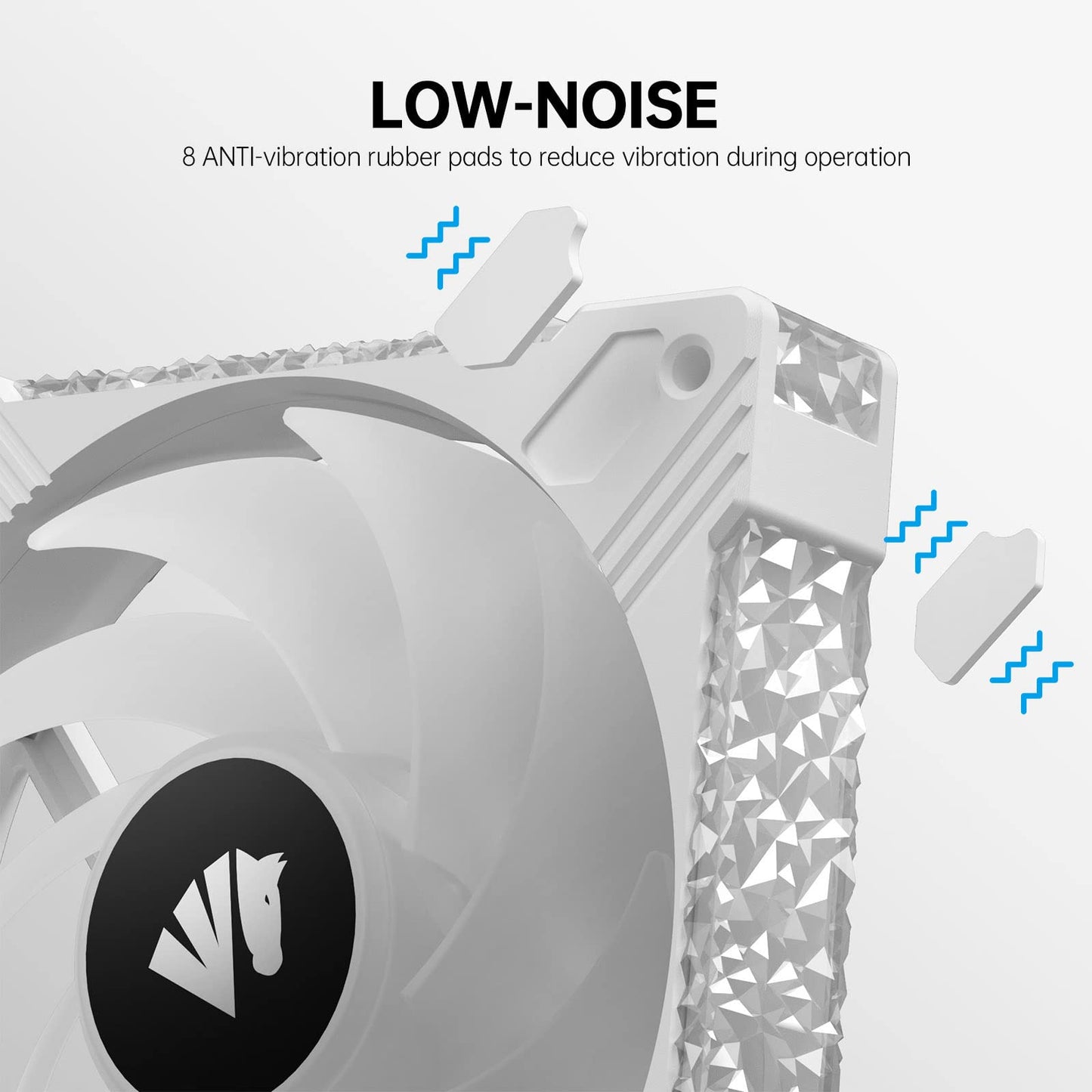 Asiahorse FS-S001 Full Frame Acrylic ARGB 5V Motherboard Sync/Analog PWM Controller 20+8 Addressable LEDs 120mm Hydraulic Bearing White Case/Radiator Fan(5 Pack)