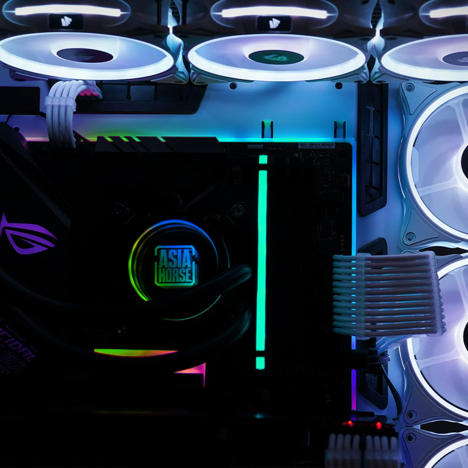 شريط إضاءة ARGB من ASIAHORSE للوحة الأم، 24 RGB قابلة للعنونة بشكل مستقل، مزامنة Aura ثلاثية الأطراف 5 فولت، مجموعة قطع غيار كمبيوتر Lightsaber-X LED متوافقة مع شريط MATX-LED 